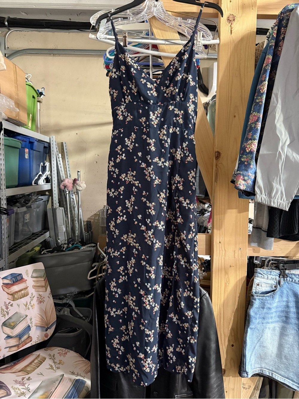 Abercrombie & Fitch Navy Floral Maxi Slip Dress